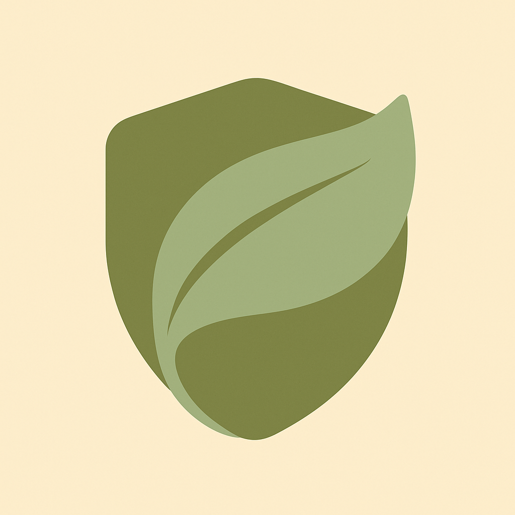 Privacy-focused, natural cloud service illustration